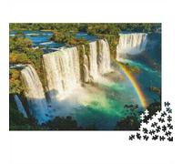 Iguazu Falls Senior Puzzles 1000 Piece Recycled Waterfall Rainbow Jigsaw Puzzles Puzzle Accessori da gioco Family Gaming Time Educational Game Sfida Gift 52x38cm/1000pcs