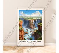Iguazu National Park Art Décor Illustrazione Poster Natura Regalo senza Cornice