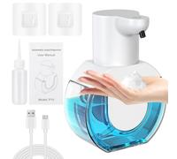 IGUGI Dispenser Sapone Automatico, 420ml Dispenser Sapone Schiuma, Usb Ricaricabile Dispenser Sapone, IPX5 Impermeabile, 4 Livelli Regolabili, Adatto Per Cucina, Bagno, Ufficio, Hotel