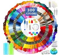 IGUGI Filo da Ricamo,300 Colori Ricamo Morbidi+Strumenti,384pcs Kit di Attrezzi a Punto Croce per Braccialetti Dell'amicizia,Punto Croce Kit per Adulti,Bambini e Principianti,Maglieria Punto Croce