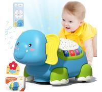 IGUGI Giochi Neonato 3-12 Mesi,Gioco per Gattonare Neonato, Musicale Giochi Bambini,Elefante Musicale Bambini,Proiettore di Stelle con Cartolina di Auguri per Bambini con Luci e Musica