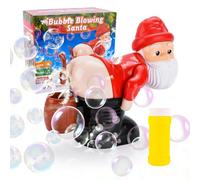 IGUGI Macchina per bolle di Babbo Natale per bambini,Macchina per bolle per bambini,Macchina elettrica per bolle di sapone con luci e suoni,per bambini,cerimonie,Natale,feste