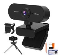IGUGI Webcam PC con Microfono,1080p Webcam USB,Web Cam Full HD,Rotazione di 360 Gradi Plug & Play Videocamera Telecamera PC con Microfono e Treppiede per Riunioni e Streaming