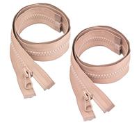 IGXX 2 Cerniere 70cm Impermeabili a Separazione, Grigio e Rosa, Denti in Plastica Spessa Tipo 5, Fine Aperta, per Giubbini, Tessuti, Cuscini
