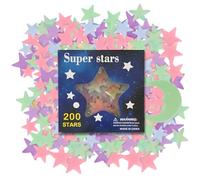 IGXX Adesivi stelle e luna fosforescenti, set 200 pezzi, sticker 3D per parete e soffitto, decorazione camera bambini, effetto olografico