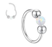 IGXX Anneau de Nez Titane 18G Opale - Hypoallergénique Hélix/Tragus (10mm)