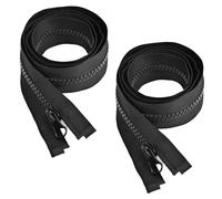 IGXX Set da 2 Cerniere Separabili Nere 65 cm Misura 5 Resina 1 Cursore Monodirezionali Robuste Per Ricambio E Riparazione