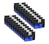 IGZLLBYJ 10/20pk nero su nastri di etichetta TZ-231 bianchi compatibili con i modelli di stampanti per etichette 221 241 per nastri 6/9/12/18/24mm(20PK)