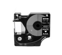 IGZLLBYJ 12mm White On Black Label Tape 45021 Compatible With D1 LabelManager 100 120P 150 160 200 210D 220P 260P 280 And 5200 Label Printers