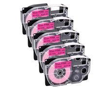 IGZLLBYJ 5pk Black su nastri compatibili con 12 mm rosa fluorescenti per AR-12FPK compatibili con KL-60 KL-120 KL-HD1 KL-P350W Etichetta