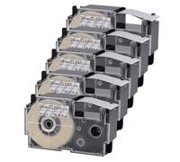 IGZLLBYJ Etichette standard da 5pk 24mm x 8m compatibile con AR-24X nero su etichette trasparenti per CWL300 KL-7000 KL-8100 KL-430 Etichetta Stampanti