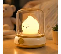 IHALO Carino Luce Notturna Bambini Lampada da Comodino, Dimmerabile Alla Paraffina Lampada Led Ricaricabile Luce Notturna, Timer Lampada Comodino, Luminosità Regolabile Neonato Cameretta, Campeggio