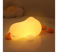 IHALO Papera Luce Notturna Bambini, Luce Silicone Notturna Per Animali Dimmerabile, LED Neonati Con Timer 15 Minuti Set di 7 Colori RGB, Controllo a Sfioramento, Ddatta Decorazione Della Stanza Regalo