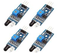 iHaospace Sensore di avoidance IR a infrarossi per Arduino Smart Tracking Car Robot Project 2-30 cm Detecting Distance Adjutable (confezione da 4)