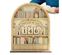 Ihdjasg Scudo Contatore Libri - Decorazione In Legno Per,Scudo Per Cattura E Documentazione Di Libri Letti - Per Lo Studente, Il Posto Di Lavoro, La Biblioteca, Il, L'Angolo E Nicchia
