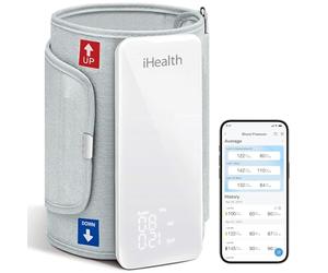 iHealth - Sfigmomanometro Intelligente Neo, BP5S, Digitale, Automatico, con Bracciale e Display Retroilluminato, per Adulti, circ. 22-42 cm, Bluetooth Compatibile Apple e Android, grigio