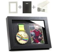 Iheipye Espositore per medaglie, espositore per medaglie, perfetto per corridori, maratone, vincitori RECE, calcio, ginnastica e tutti gli sport (nero, 15,2 x 20,3 cm)