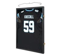 IHEIPYE Scatola per esposizione con telaio in jersey con serratura con protezione UV al 98% in acrilico e gancio per baseball, basket, calcio, hockey, maglietta sportiva 2XL, maglietta sportiva e
