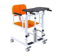 IHGVVING Ausilio for la riabilitazione degli anziani, sedia a rotelle sollevabile portatile multifunzionale 4 in 1 con sedile diviso a 180°, sedia for il trasferimento del WC con cuscino,(Orange)
