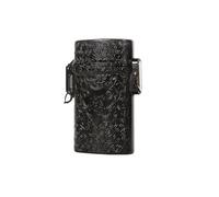 IHGVVING Portasigarette con Texture retrò, Struttura in Metallo Satinato, Sigillo Anti-Pressione e Anti-umidità, Formato Portatile Adatto for Sigarette Comuni(Black)
