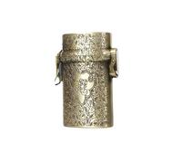 IHGVVING Portasigarette con Texture retrò, Struttura in Metallo Satinato, Sigillo Anti-Pressione e Anti-umidità, Formato Portatile Adatto for Sigarette Comuni(Gold)
