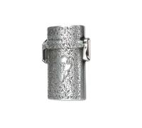 IHGVVING Portasigarette con Texture retrò, Struttura in Metallo Satinato, Sigillo Anti-Pressione e Anti-umidità, Formato Portatile Adatto for Sigarette Comuni(Silver)