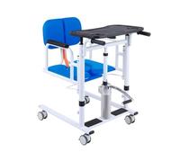 IHGVVING Sedia a rotelle sollevabile portatile 4 in 1 for pazienti, con sedile diviso a 180°, sedia comoda multifunzionale for pazienti domestici, dispositivo di trasferimento for anziani.(Blue)