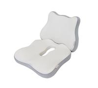 IHGVVING Set di cuscini e supporto lombare multifunzionali, cuscino for sedile da ufficio in memory foam, cuscino lombare for schienale auto, protegge la colonna vertebrale e allevia il dolore(White)