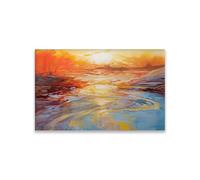 IHHGNB Alba sul ruscello che scorre, stampe di dipinti a olio, grandi poster paesaggistici, natura, paesaggio, tela, quadri, decorazioni murali, 40x50 cm (16x20 pollici) senza cornice