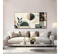 IHHGNB Grande dipinto su tela con foglie geometriche astratte, moderno e minimalista, stampe su tela, poster, 70x140 cm (28x55 pollici) senza cornice