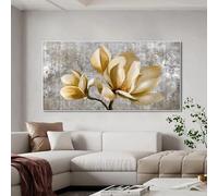 IHHGNB Nordic Classic Aesthetic Wall Art Painting Abstract Gold Flower HD Canvas Poster e stampe Decorazione per la casa e la camera da letto 50x100cm (20x39 pollici) senza cornice