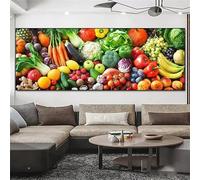 IHHGNB Quadri di cibo sano, frutta e verdura, poster e stampe, arte murale, immagini di cibo verde per l'arredamento del soggiorno (30x90 cm/senza cornice)