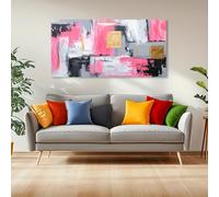 IHHGNB Quadro su tela astratto rosa, stampa artistica astratta moderna, quadro contemporaneo su tela, decorazione per la casa (50x100 cm/senza cornice)