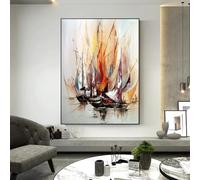 IHHGNB Quadro su tela con estetica astratta, arte murale, paesaggio marino, vela, stampe su tela, poster, decorazione per la casa, camera da letto, soggiorno, 80x120 cm (31x47 pollici) senza cornice