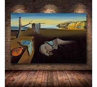 IHHGNB Salvador Dali La persistenza della memoria Orologi Surreale Dipinto su tela Poster Stampe Immagine artistica da parete per soggiorno 40x60cm (16x24 pollici) Senza cornice