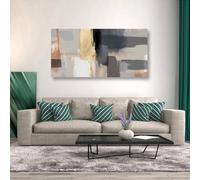 IHHGNB Stampa artistica su tela astratta per soggiorno, ufficio, camera da letto, quadri in marmo grigio dorato, nero e bianco, opere d'arte 80x160 cm (31x63 pollici) senza cornice