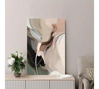 IHHGNB Stampa artistica su tela con linee astratte moderne, decorazione da parete per soggiorno, camera da letto, opera d'arte contemporanea beige e grigia (70x100 cm/senza cornice)