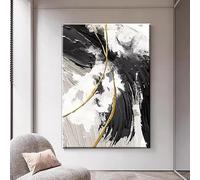 IHHGNB Stampa su tela astratta con texture viola e nera, decorazione murale moderna dai toni luminosi per soggiorno (70x90 cm (26x35 pollici)/Senza cornice)