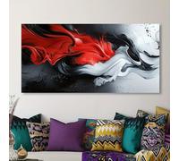 IHHGNB Stampe artistiche astratte da parete, dipinti rossi e neri, opere d'arte contemporanee per soggiorno, decorazione moderna da parete per la casa (55x110 cm/senza cornice)