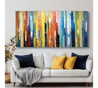 IHHGNB Stampe su tela con strisce verticali colorate, arte astratta moderna, opera d'arte, dipinto orizzontale per la decorazione della parete del soggiorno (30x60 cm/senza cornice)