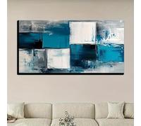 IHHGNB Stampe su tela di grandi dimensioni, dipinti su tela astratti blu, arte moderna da parete per soggiorno, camera da letto, decorazione da parete (50x100 cm/senza cornice)