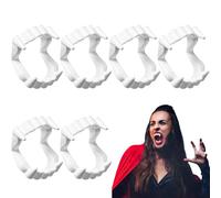 IHLOOTD 6 Paia Denti da Vampiro Retrattili,Denti Vampiro Halloween,Canini da Vampiro Riutilizzabili,Puntelli di Cosplay Halloween Costume da Festa per Bambini e Adulti (B6)