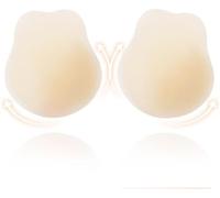 IHLOOTD Reggiseno Invisibile Silicone Senza Spalline, Adesivo da Sposa Senza Schienale, Copricapezzoli Riutilizzabili Donne, Push-up Invisibile Abiti Scollati, Sollevatore Seno Adesivo