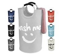 IHOMAGIC 115L Cesto Pieghevole della Lavanderia del Tessuto - Porta Biancheria Sporca con Maniglia - Ceste Portabiancheria Autoportante - Cesto Portatile Decorativo Per Tappetini per lo yoga (Grigio)