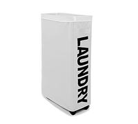 IHOMAGIC 62L Cesto della Biancheria con Ruote e Sacchetti Staccabili - Cesto Portabiancheria Rettangolare in Piedi, Grande Cesto Biancheria Pieghevole, Cesta del Bucato per Gli Angoli (Grigio Chiaro)