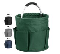 IHOMAGIC Cestino porta attrezzo con 6 Tasche Esterne, borsa Organizer Pieghevole, Sacca per la casa, shopping, i picnic, attrezzo per Giardino - Verde, 17L