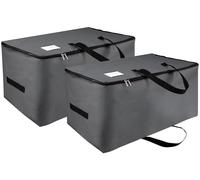 IHOMAGIC Set di 2 Grandi Contenitori Sottoletto, 105L Versatile Contenitori per Armadio Salvaspazio, Scatole Sotto Letto Contenitore con Manico, Borsa Portaoggetti per Federa, Coperta, Grigio Scuro