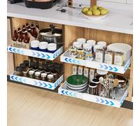 iHomara Confezione da 4 organizer estensibile per armadi con superficie adesiva, cassetti profondi 53 cm, larghezza regolabile 32-53 cm (bianco)
