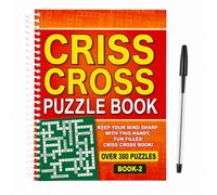 ihoot Criss Cross Crossword Puzzle Book - Libro di puzzle da viaggio con oltre 300 puzzle inclusa penna