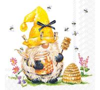 IHR 20 tovaglioli floreali da giardino e natura nano come apicoltore come decorazione da tavolo. Tovaglioli di carta con motivo. Anche per decoupage e decoupage 33 x 33 cm